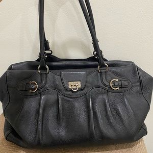 Salvatore Ferragamo black leather satchel